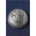Celtic Cross Round English Pewter Paperweight Bottle Opener