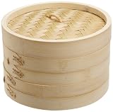 Concord 3 Piece 8 Inch Bamboo Steamer