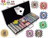 Bluff King 650 115 Gram Dual Pattern Clay Composite Gambling Poker Chip Chipset With Gaming Accessories