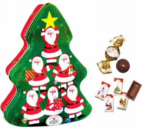 Heidel Christmas Tree Tin  Chocolate Pralines 