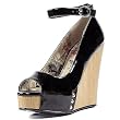 Penthouse Shoes Women's PH475-ROCKY 4.5" Open Toe Pump, Partially Concealed Wedge