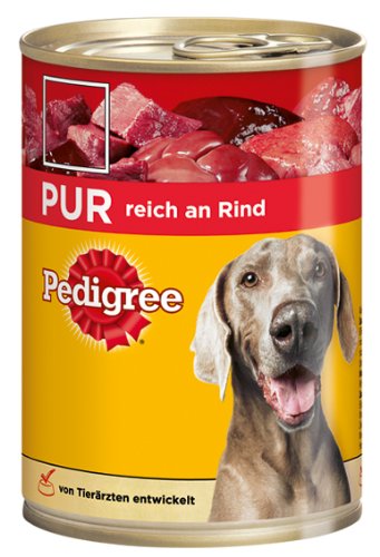 Pedigree Pur Dose reich an Rind 12x400g