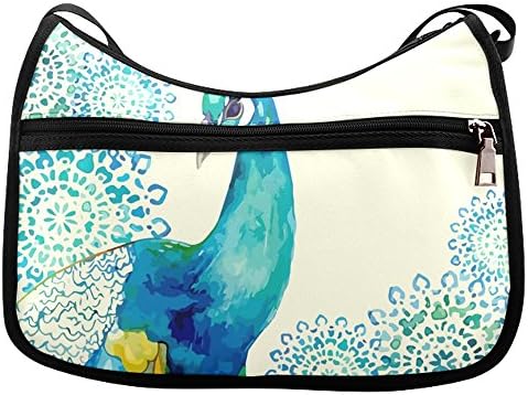 HomeWishes Peacock Oxford Fabric Shoulder Bag for Women And Girls,Black