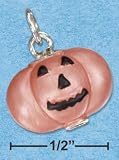 Sterling Silver Halloween 3D Jack-O-Lantern Charm