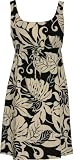 Empire Tie Front Short Tank - Daring Greenhouse Empire Waist Scoop Square Neck Knee Length Hawaiian Aloha Pull-Over Dress - Regular and Plus Size