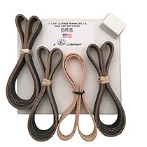 1x30 High Grit Assorted 15 Belt Pack of 600, 800, 1000 + Leather Strop & Compound Made in USA
