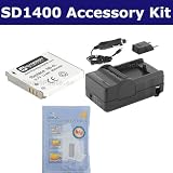Canon PowerShot SD1400 IS Digital Camera Accessory Kit includes: SDNB4L Battery, SDM-120 Charger, ZELCKSG Care & Cleaning
