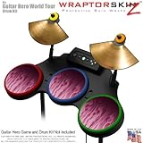 Fire Pink Skin by WraptorSkinz fits Guitar Hero 4 World Tour Drum Set for N ....