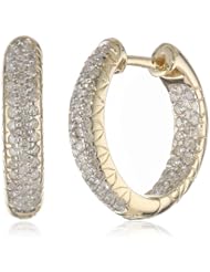 10k Gold Inside-Out Pave Diamond Hoop Earrings (3/4 cttw, H-I Color, I2-I3 Clarity)