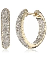 10k Gold Inside-Out Pave Diamond Hoop Earrings (3/4 cttw, H-I Color, I2-I3 Clarity)