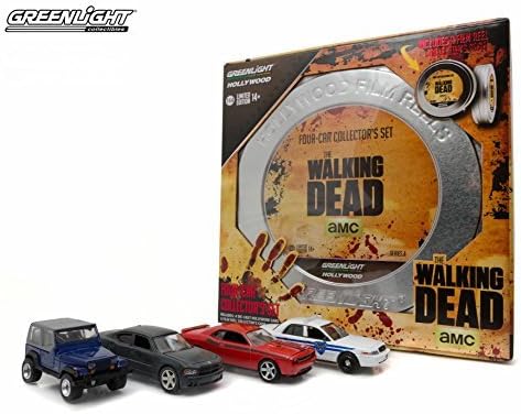 FOUR-CAR FILM REELS COLLECTOR SET from the television series THE WALKING DEAD GL Hollywood Series 4 2016 Greenlight Collectibles Limited Edition 1:64 Scale Die Cast Vehicle Set by GL Hollywood