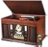 Innovative Technology ITVS-750 Nostalgic Aviator 6-in-1 Turntable Wooden Entertainment Center, Mahogany