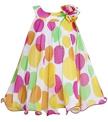 Girls Scoop Neck Mesh  Dots Print Knee Length Nylon/Polyester/Spandex Sleeveless  Dress With Ruffles