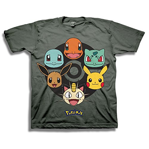 Pokemon Friends Faces Boys Short Sleeve Shirt