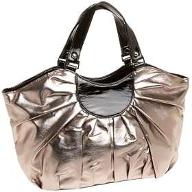 Tianni Metallic Patent Trim Fan Tote: Shoes from amazon.com