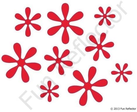 Red Flower Bicycle Reflector Reflective Sticker Decal by Fun Reflector