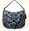Coach Poppy Denim Signature Hobo 18991