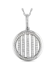 10k White Gold 1/4ct TDW Diamond Circle Necklace