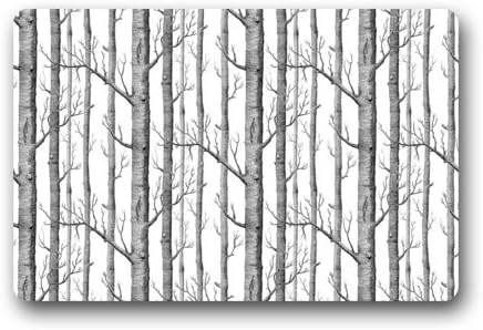 Home Fashions Rectangle Machine-washable Non-Slip Birch Trees Painting Doormat Floor Mat - 23.6 x 15.7inches,3/16" Thickness
