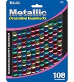 Bazic Decorative Thumb Tack, Assorted Colors, 108 per Pack (Case of 24) (201-24)