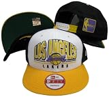 Los Angeles Lakers Three Tone Snapback Adjustable Plastic Snap Back Hat / Cap