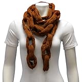 Brown Long Thick Knitted Chain Linked Scarf Brown Long Thick Knitted Chain Linked Scarf