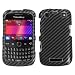 RIM BLACKBERRY 9360 (Curve) Racing Fiber (2D Silver) Phone Protector Cover + ImagiTouch Brand Stylus Pen (Black)