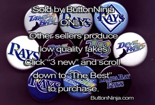 Set of 10 Tampa Bay Devil Rays Pins 1.25