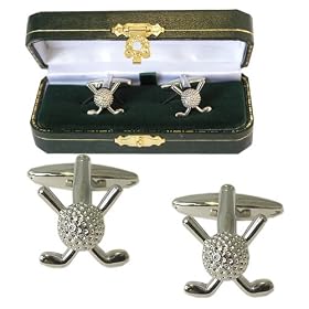 Mens Designer Cufflinks - Classic Golf Club and ball design - Golfing Gift
