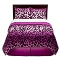 Xhilaration Purple Leopard Comftr Set - Queen