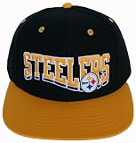 Pittsburgh Steelers Two Tone Black/Yellow Wave Script Snapback Adjustable Flatbill Hat