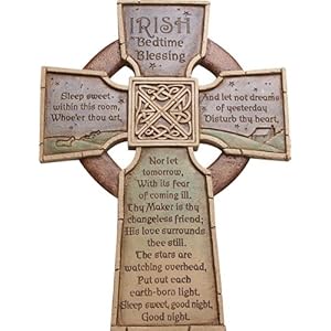 Irish Bedtime Blessing Celtic Cross Plaque