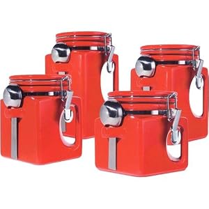 Oggi EZ Grip Handle 4-Piece Ceramic Airtight Canister Set
