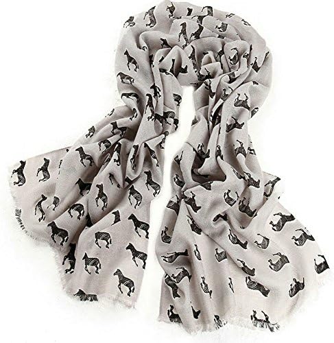 Difelka Women Scarf Wool Stoles Hand Printed Horse Cute Lace Shemagh