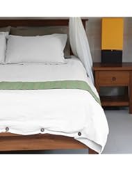 Home: Oasis Fine Linens Vintage Washed Linen Duvet Cover Set (Full/Queen, Cirrus) - Oasis Fine Linens