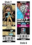 Custom Monster High Birthday Party Photo Invitation Tickets - You Print