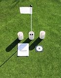 Practice Putting Green - Natural or Synthetic - Accessory Kit - (3) 6 Plastic Cups & White Marker Flag