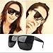 Asherangel Classic Retro Fashion Large Square Flat Top Aviator Sunglasses Black