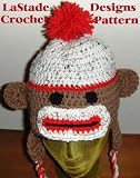 Sock Monkey Hat Crochet Pattern with Ear Flaps and Braids for Teens and Adults