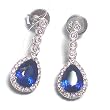 18K White Gold Sapphire and Diamond Earrings