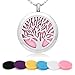 Aromatherapy Essential Oil Diffuser Necklace Tree of Life Pattern Stainless Steel Locket Pendant