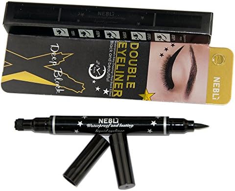 NEBLI 24hours deep black waterproof /long-lasting double eyeliner love/star variety headed eye liner pen (NB-2429)