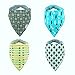 Baby Bandana Drool Bibs By BenishNewBrand, Unisex 4 Pack Set 100% Absorbent Cotton Cute Baby Bandana with Snaps (Light Blue & Grey) Free Bonus, Money Back Guarantee