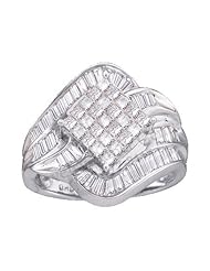 1.00CTW PRINCESS DIAMOND LADIES INVISIBLE RING