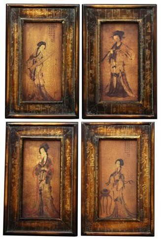 Best Simple Unique Distinctive Beautiful Gift Ideas 2010 - 18" Set of 4 Chinese Ladies Musician Wall Plaques Best Simple Unique Distinctive Beautiful Gift Ideas 2010 - 18" Set of 4 Chinese Ladies Musician Wall Plaques