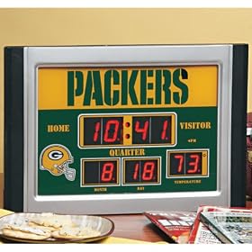 Green Bay Packers NFL Scoreboard Thermometer Digital Clock **Get it by the 24th Try out... by DK HUSKY RACING