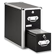 Vaultz Locking CD File Cabinet, 2 Drawers, 8 x 14.5 x 15.5 Inches - Black (VZ01094)