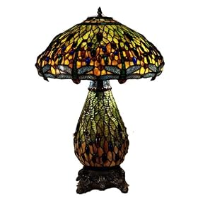 Dragonfly Series Jeweled Dragonfly Tiffany Table Lamp TT100273 by Dale Tiffany Lamps