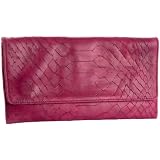 Jalda Soft Anaconda-Embossed Brief Clutch