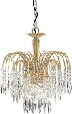 from SEARCHLIGHT ELECTRIC LTD Waterfall 3 Light Crystal With Gold Finished Frame 3X60 Watt Bc Lamps Model 5173-3